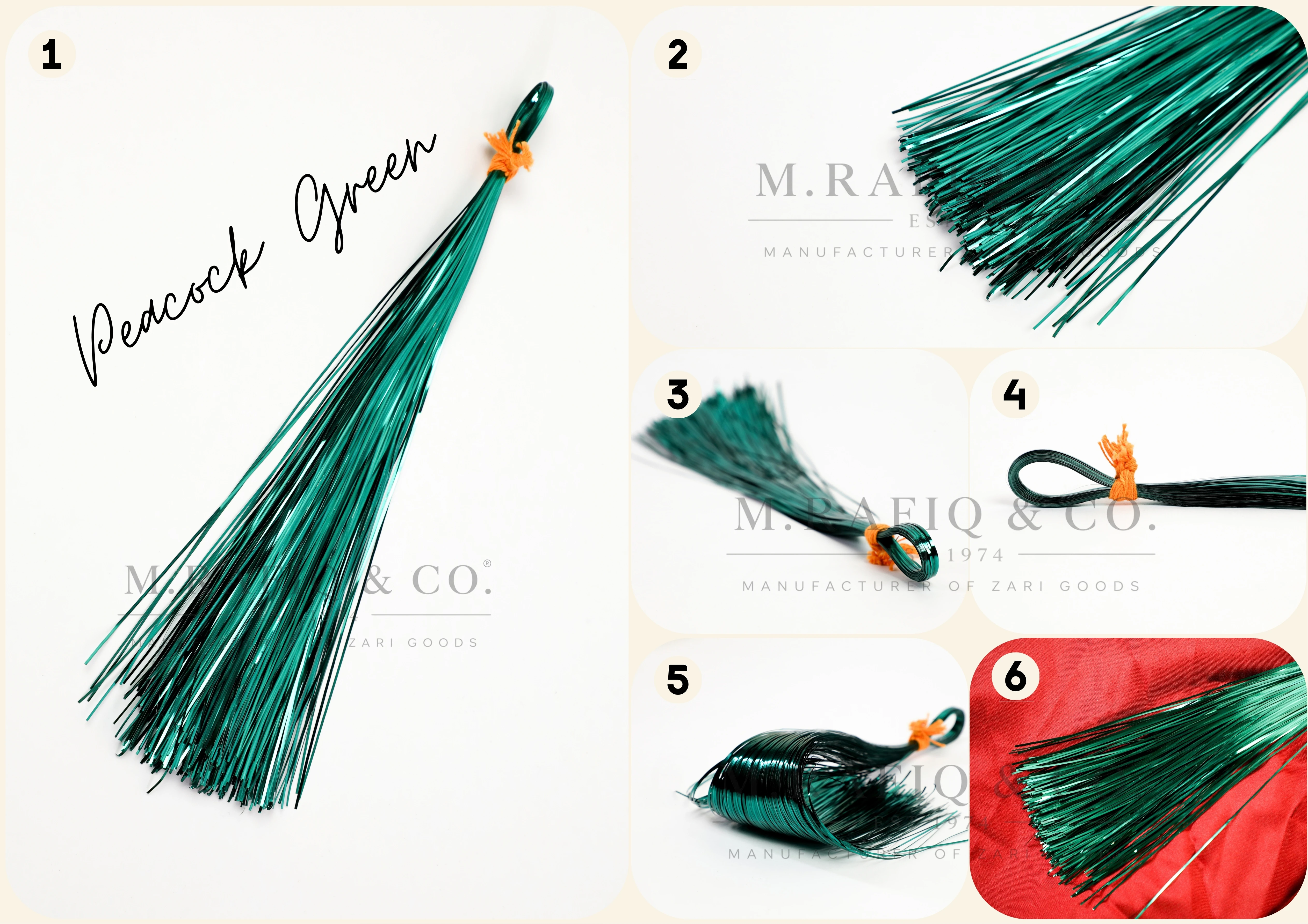 Peacock Green Flat Metallic Strip spool
